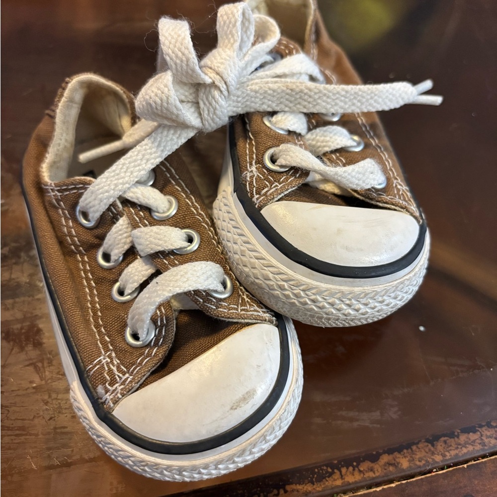 Converse Brown and White Baby Sneakers